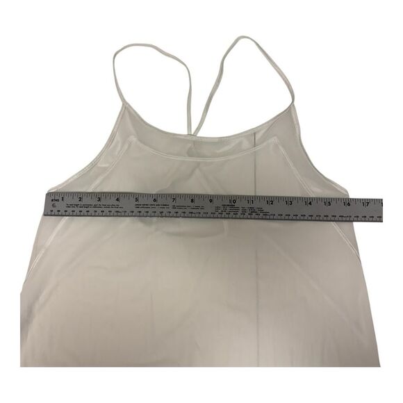 Lululemon Athletica White Mesh Trim Criss Cross Back Tank Top Women's Size 6 - Picture 5 of 7